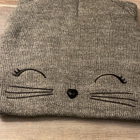 Justice Shimmering Silver Cat Knit Winter Beanie - Picture 6 of 7